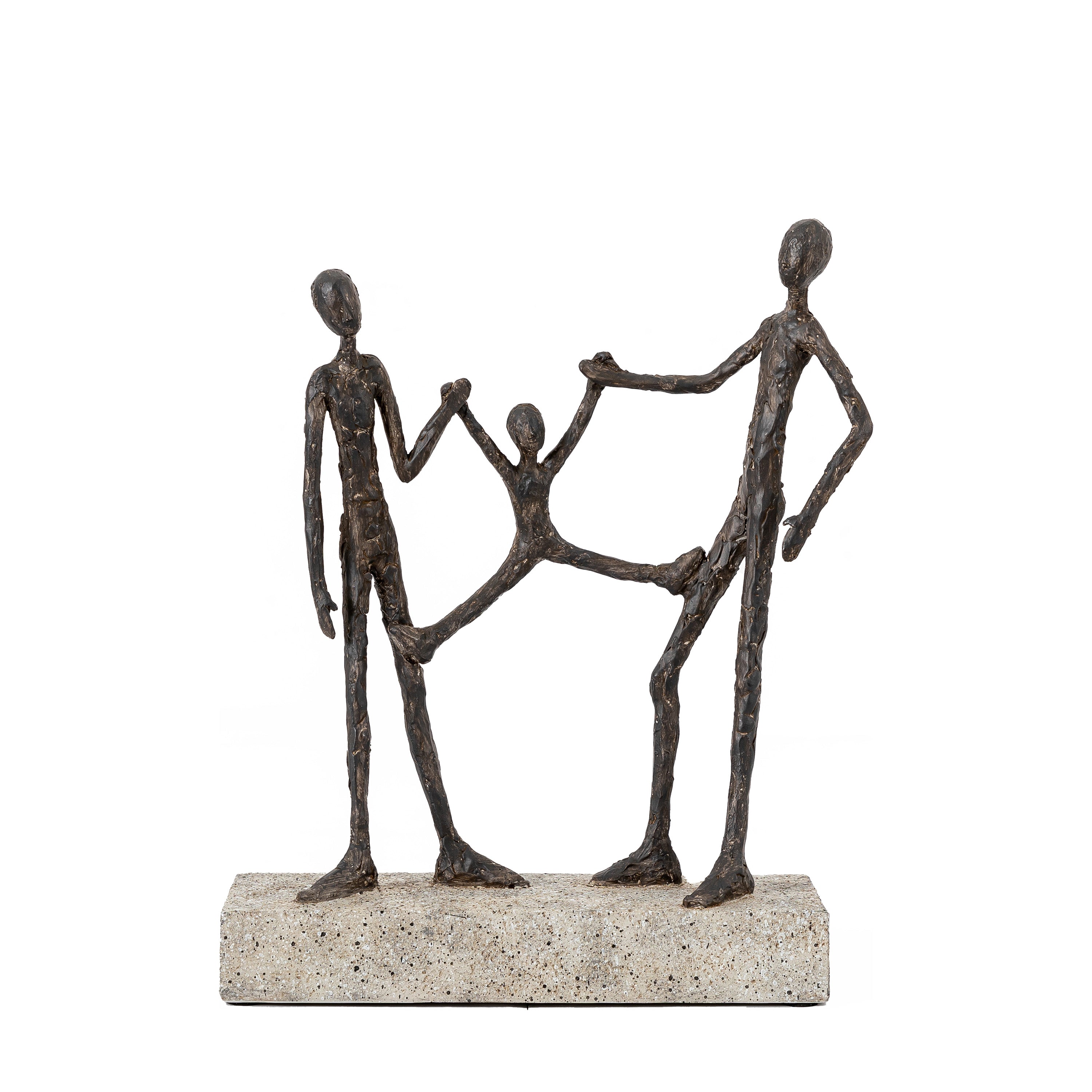 Antique Bronze Family Swing Sculpture
